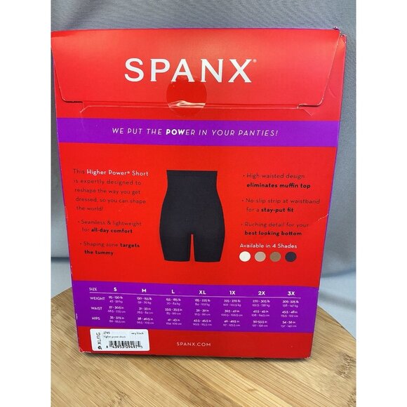 Spanx Shaper Short XL High Waisted Very Black Seamless Lightweight NIB - Picture 2 of 4